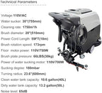 110V Commercial Auto Floor Scrubber Machine - 20" (510mm) Brush, 173RPM Speed, 23.8 Gallons Dual Tanks , 1750m²/h Cleaning Rate, Commercial Walk-Behind Floor Polisher - Image 4