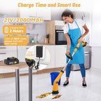 Qimedo 1500 RPM Electric Spin Scrubber with Two Batteries Q2 Pro, Cordless Battery Powered Shower Scrubber,Electric Tile Floor Scrubber with Display for Grout/Tile/Tub (Effortless Handle/8 Brushes) - Image 5