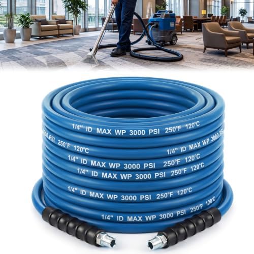 1 Pcs 1/4" X 100' Blue Carpet Cleaning Solution Hose, Regular by Innconee