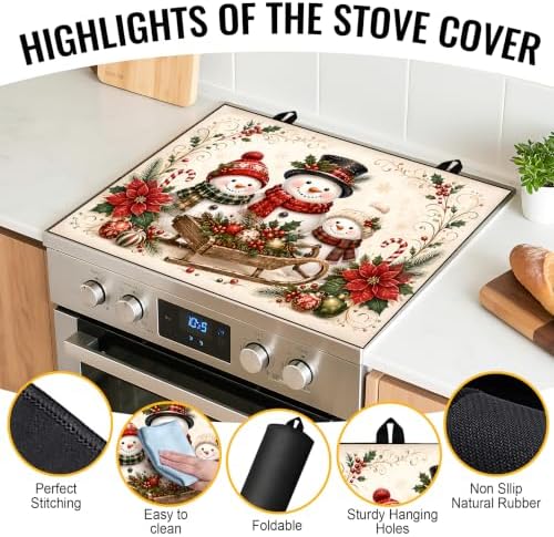 NYZE Christmas Snowman Decorative Stove Covers for Electric Stove Top Cover - Image 3