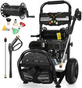 4200PSI Professional Gas Pressure Washer, 4GPM 212CC 7.0 HP 10" Wheels Commercial Gas Power Washer with 3L Foam Bottle 5 Nozzles 32FT Hose for Home Car Fence Driveway (EPA/CARB/ETL Compliant), 77LBS B by IvyBess