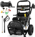 4200PSI Professional Gas Pressure Washer, 4GPM 212CC 7.0 HP 10" Wheels Commercial Gas Power Washer with 3L Foam Bottle 5 Nozzles 32FT Hose for Home Car Fence Driveway (EPA/CARB/ETL Compliant), 77LBS B by IvyBess