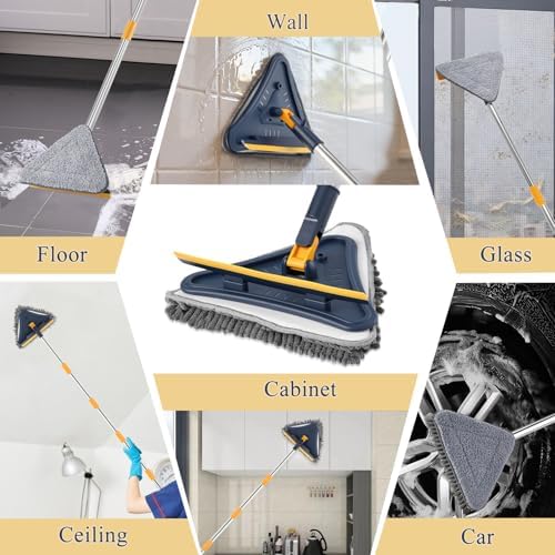 Baseboard Cleaner Tool with 78" Long Handle, 5-in-1 Wall Mop 6 Pads - Image 7