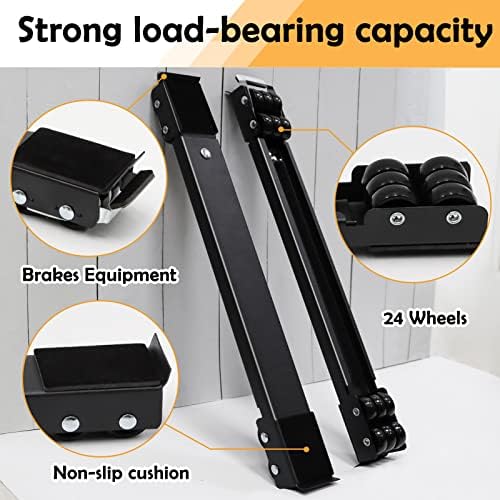 4 PCS Extendable Furniture Appliances Rollers, Mover Tools for Moving,Black - Image 4