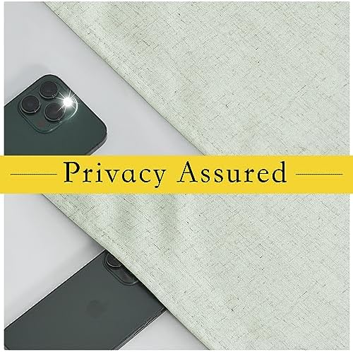NICETOWN Privacy French Door Linen Sheer 100% Blackout Window Covering - Image 4