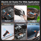 Compressed Air Duster Rechargeable Electric Air Duster for PC Keyboard Mini Dust Blower 130000RPM Cordless Air Blower Jet Dryer Turbo Fan Handheld Blower for Car Home Office, Black-Orange - Image 2