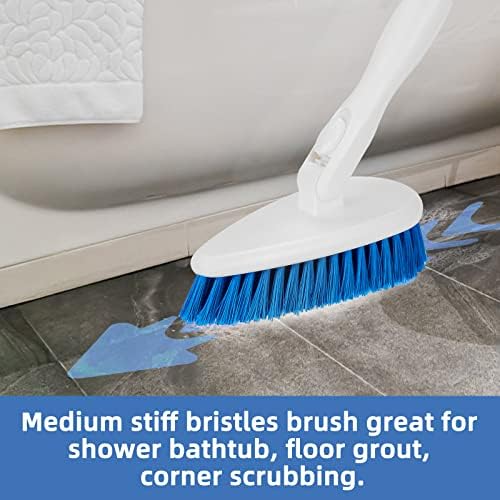 Qaestfy Shower Scrubber Cleaning Brush Combo Bath Tub Tile Cleaner Scrubber Brush with 51'' Adjustable Long Handle Scrub Brush for Bathroom Shower Bathtub Wall Mop Cleaning Scrubbing - Image 7