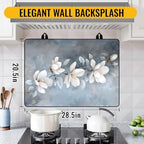 NYZE Stove Top Cover for Electric/Glass Stove, 28x20 Inch Stovetop Cover Flat Top Protector Dish Drying Mat for Kitchen (White Magnolia) - Image 3
