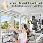 Extendable Lambswool Duster 25-64" Retractable Telescopic Handle Removable Head Multi-Surface Cleaning Tool for Ceiling Fans, Windows, High Walls, and Hard-to-Reach Areas (2pcs) - Image 6