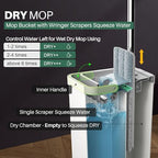 JOYMOOP Flat Mop System, Microfiber Mop and Bucket Set, White, Floor Cleaning for Home & Commercial Use, Wet Dry Mop for Hardwood Floors, Long Handle, Includes 5 Washable Pads - Image 3