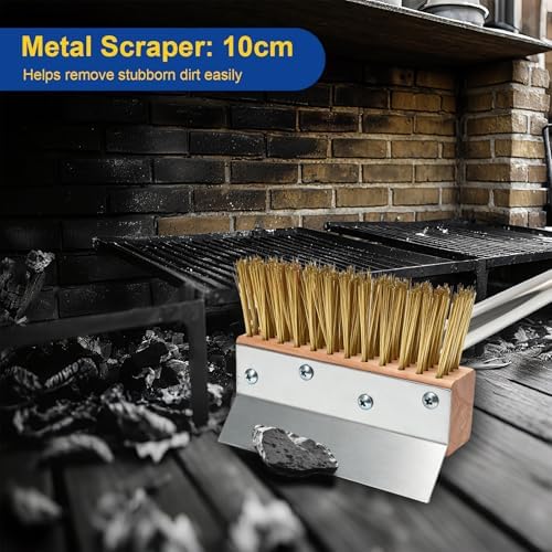 Pizza Oven Brush with 46in Handle and Scraper for Commercial Oven - Image 3