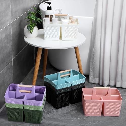 rejomiik Plastic Shower Caddy, Portable Shower Basket with Handle, Green - Image 6