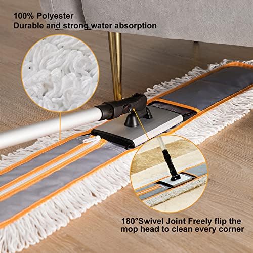 CLEANHOME 36" Commercial Dust Mops for Floor Cleaning,Grey - Image 3