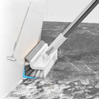 Grout Scrub Brush with 42" Long Handle Double-Sided Floor Scrub Brush V-Shape Grout Cleaner with Squeegee 180° Rotating for Tile Floors, Baseboards, Wall by Unknown