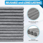 FIXSMITH Grey Microfiber Cleaning Cloth -Pack of 24, Highly Absorbent Cleaning Rags, 16"X12" All Purpose Cleaning Towels for Housekeeping, Kitchen, Car, Lint Free and Reusable Microfiber Towels - Image 2