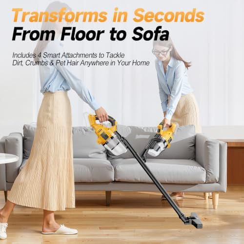Cordless Handheld Vacuum Cleaner Compatible with DeWalt 20V Battery - Image 3