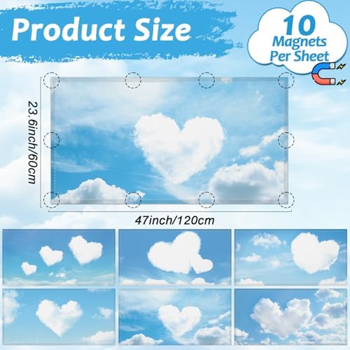 Wiooffen 6 Pcs Fluorescent Light Covers with 60 Magnets Decorative for Classroom Ceiling Light 4 x 2 Feet Magnetic Light Covers Filter Easy Install for Office Hospitals & Home (Love) - Image 2