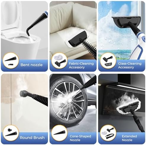 Steam Cleaner, Handheld Steam Cleaner for Home, Pressurized Steamer for Cleaning Carpet, Floor, Upholstery and Car, 13ft Extra-long Power Cord & 11 Multi-Purpose Accessories - Image 5