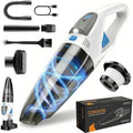 Handheld Vacuum Cordless, 25000Pa Powerful Suction Car Vacuum Portable Cordless with 8000mAh Battery & LED Light, Hand Held Vacuum Rechargeable with HEPA Filters, Home, Car Seats, Pet Hair White by Unknown