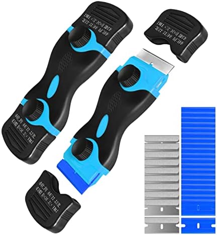 Razor Blade Scraper, 2 Pack Blue Double Edge Razor Scraper Remover Tool by kapoua
