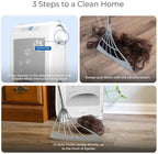 EyeVac Pet & Squeegee Broom Bundle - Touchless Vacuum Automatic Dustpan with Multisurface Sweeping Broom, Corded Bagless Vacuum, 1400 Watt for Cat Dog Pet Hair, Dirt, Food Debris, Kitchen (White) - Image 2