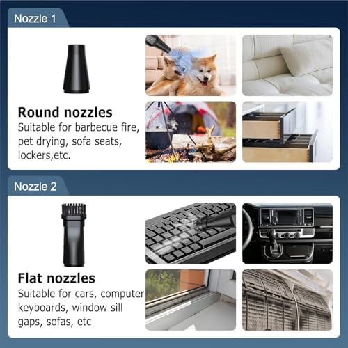 CAGIWIRU Compressed Air Duster -Turbo Fan,150000RPM Cordless Electric air Duster for Keyboard PC Cleaning,No Canned,Jet Dry Blower Air Blower for Home and Car - Image 3
