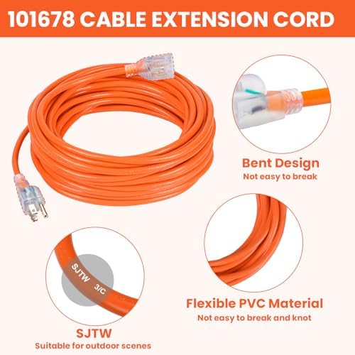 50FT 101678 Extension Cord Compatible with ProTeam Backpack Vacuums - Image 4