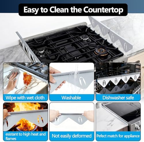 2 Pack 14.9"-29.5" Adjustable Stainless Steel Stove Gap Covers - Image 4