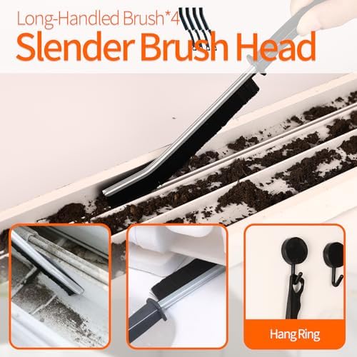 16PCS Crevice Cleaning Brush Set - Multi-Purpose Grout Cleaner Brush for Deep Cleaning Gap, Hard Bristle Scrub Brushes Tools, Cleaning Supplies for Household Use,Window, Kitchen, Bathroom - Image 3