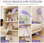 Duster Refills with Handle, 30 Count Disposable Dusting Brush Set, 360° Disposable Dusting Kit, Compatible with Swiffer Duster Handles for Daily Dust Cleaning, Blinds, Ceiling FA, Purple - Image 5
