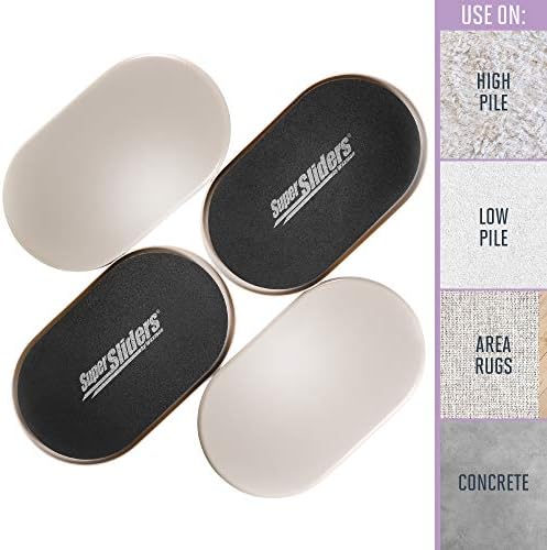 Super Sliders 5 3/4" x 9 1/2" Oval Reusable Furniture Sliders for Carpet - Effortless Moving and Surface Protection, Beige (8 Pack) - Image 3