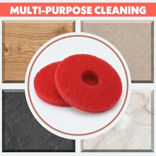 2 Pcs 12 Inch Floor Machine Pads, Red Scrubbing Pads for Floor Buffer Machine, 12" Diameter Commercial Cleaning Pad - Image 4