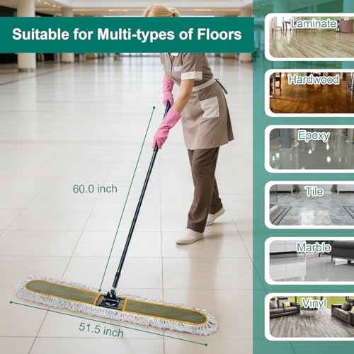 KeFanta 48" Commercial Dust Mop for Floor Cleaning,Heavy Duty Floor Duster - Image 3