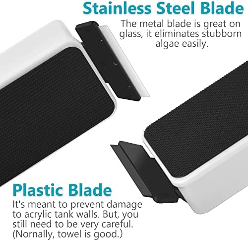 Magnetic Aquarium Fish Tank Glass Algae Scrapers Glass Cleaner Scrubber Clean [Blades Attachment, Floating, Scratch-Free, Non-Slip, Magnetizing] S - Image 2