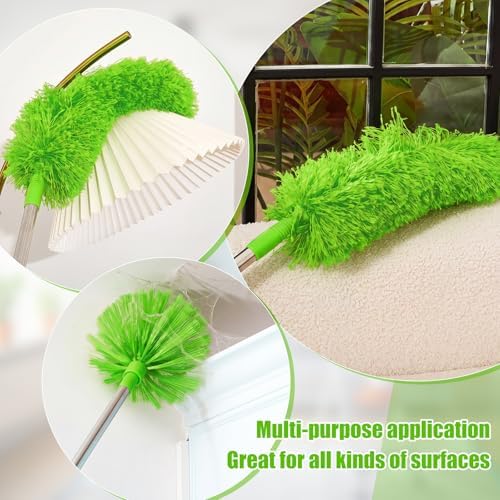 30 Feet High Reach Duster Kit with 2-24 ft Extension Pole for Fans, Green - Image 6