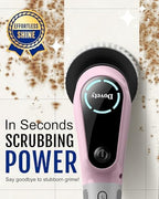 Dovety Electric Spin Scrubber, Extendable Handle, 8 Brush Heads-Pink - Image 2