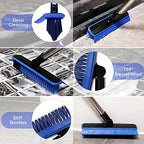 Grout Cleaner Brush with Long Handle, V-Shaped Floor Scrub Brush Swivel Grout Brush Stiff Bristle Floor Grout Scrubber for Bathroom, Tile Line, Crevice, Kitchen, Wall, Deck, Garage (Blue) - Image 5