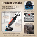 Commercial Floor Scrubber Machine, 17" Walk-Behind with 360° Rotating Brush, Dual Brushes & Pads, 12916 sqft/h Buffer Polisher for Wood Flooring, Ceramic Tiles () - Image 4