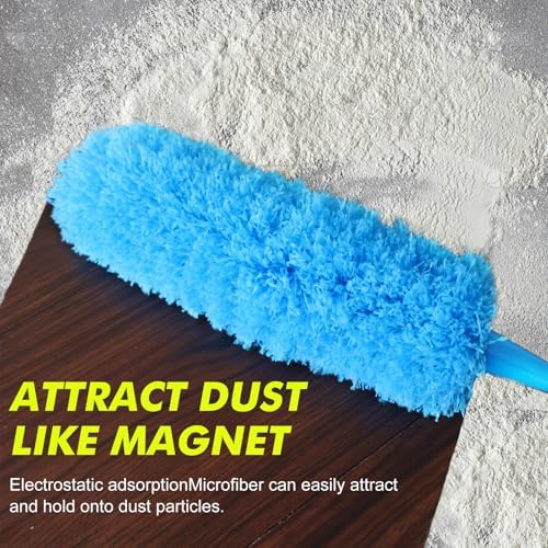 Rainbow Static Duster 24inch Reusable Microfiber Electrostatic Dusters with 2 Beandable and Washable Duster Head for Cleaning Home, Office, Car - Image 6