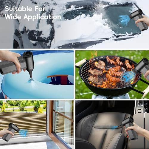 Electric Compressed Air Duster, Handheld Cordless 2 in 1 Air Blower and Vacuum, 130000RPM Electirc Turbo Jet Blower, Stepless Speed Motor, Type-C Fast Charge for Computer, Keyboard, Car, Pet House - Image 6