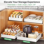2Pack Pull out Cabinet Organizer, 21"Deep, 20"Wide Full-extension Heavy Duty Slide out Drawers Fixed with Adhesive Nano, Roll Out Shelves Sliding Cabinet for Kitchen,Bathroom,Pantry,Under Sink(White) - Image 6