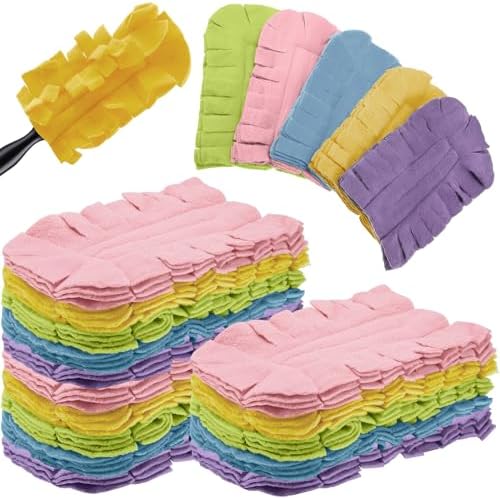 20 Pcs Reusable Duster Refills Washable Pads, Rainbow Colors by Zubebe