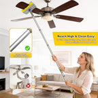 JEHONN 77” Ceiling Fan Cleaner Duster with Extra Bendable Chenille Dust Cleaning Tool, Detachable Washable Mop for Baseboard, Blinds, Walls, Floors & Car Interiors (Yellow) - Image 3
