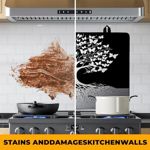 Tree of Life Stove Top Cover Retro Flower Gas Stove Top Cover for Home Decoration Kitchen Pad Non-Stick Washable Cooktop Covers Countertop Protector Keep Stove Clean 28"x20" - Image 5