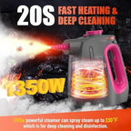 Heavy Duty Handheld Steam Cleaner for Cleaning with Lockable Steam Button&11pcs Accessories, Unlimited Water Addition for Continuous Steaming, Multi-Purpose Steamer for Cleaning Car, Grout (Purple) - Image 2