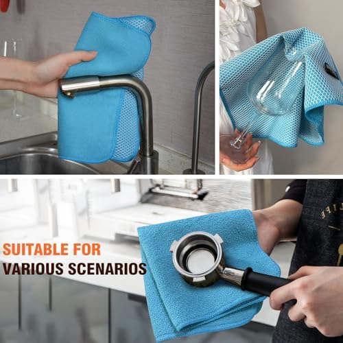 KinHwa Dish Cloths for Washing Dishes with Scrub Side, Microfiber Dish Rags - Image 4