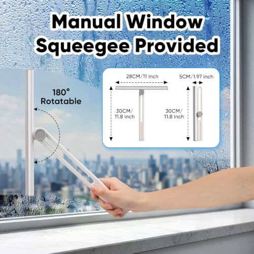 Cordless Window Vacuum Squeegee, 4000mAh Large Capacity & 30-40" Long Pole - Image 6