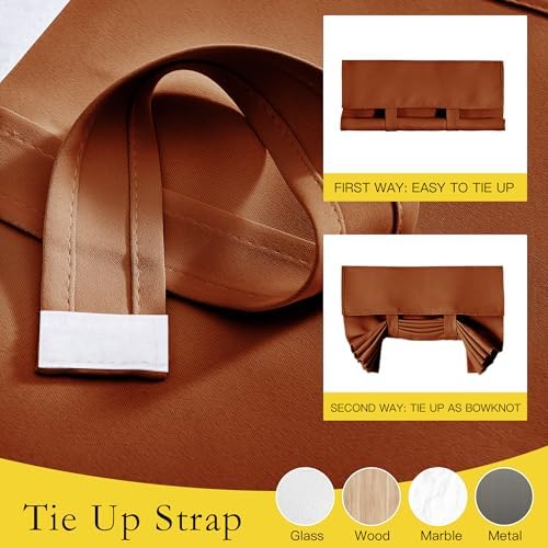 NICETOWN Burnt Orange Sidelight Curtains for Side Small Window - Image 2