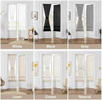 White Linen Textured Door Curtains 68 Inch Long 2 Panels 25W X 68L - Image 4