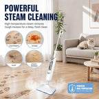 Steam Mop, 2 Level Adjustable Handle, with 4 Accessories,White - Image 4
